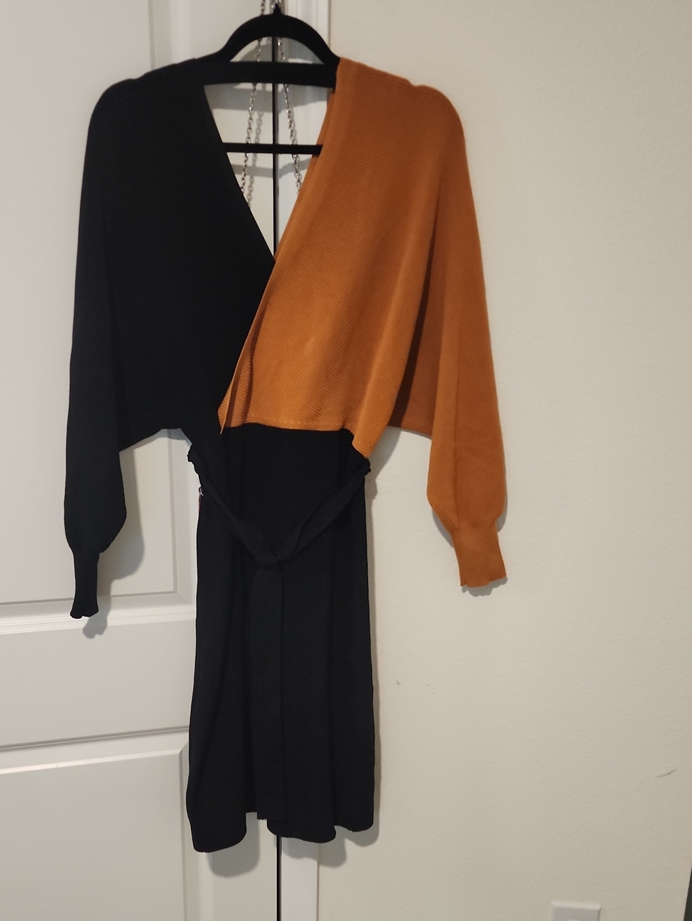 BCBG Paris Black Ribbed Crewneck Sweater